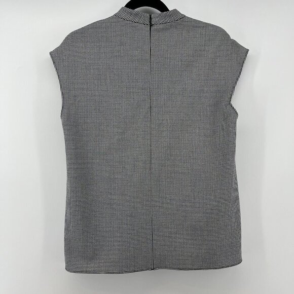 Tibi Hudson Mock-Neck Houndstooth Sleeveless Blouse Luxury Business Size XS NWT - Picture 3 of 11